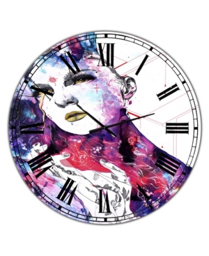 Designart the Flowing Us Large Modern Wall Clock - 36