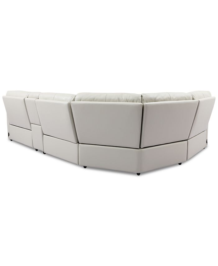 Furniture Danvors 5Pc. Leather Sectional Sofa with 2 Power Recliners