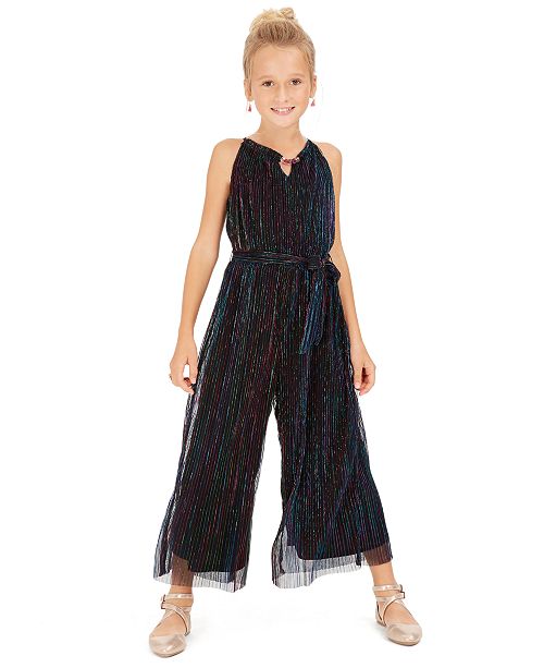 Sequin Hearts Big Girls Metallic Stripe Jumpsuit Reviews Kids