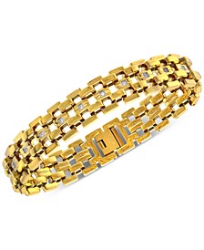 Men's Diamond Link Bracelet (1/4 ct. t.w.) in Yellow Ion-Plated Stainless Steel