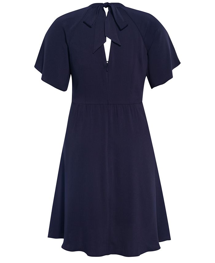 City Chic Trendy Plus Size Flutter-Sleeve A-Line Dress & Reviews ...