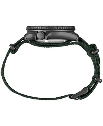 Seiko - Men's Automatic 5 Sports Green Nylon Strap Watch 42.5mm