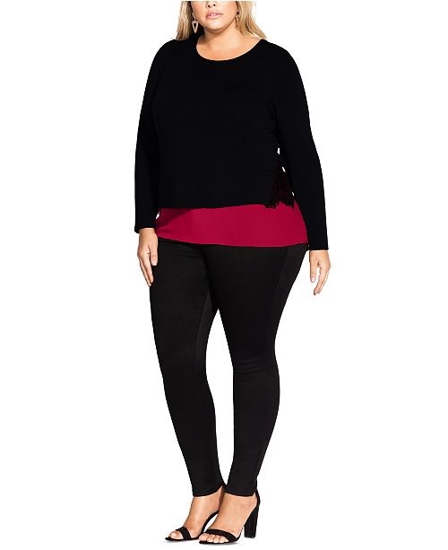 City Chic Trendy Plus Size Effortless Top Reviews Tops Plus