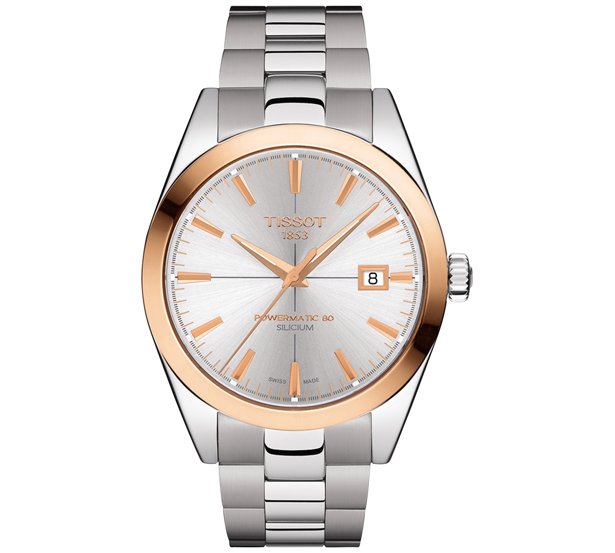 Tissot Men's Swiss Automatic Gentleman Stainless Steel Bracelet Watch 40mm In Silver