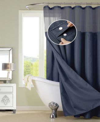 Waffle Complete Shower Curtain With Detachable Liner, 70" x 72"