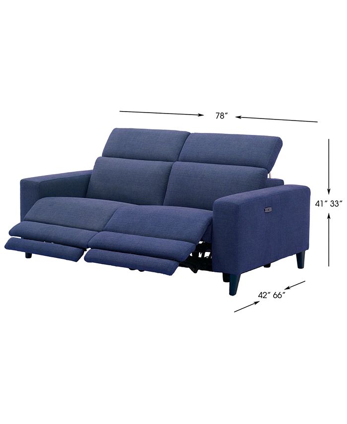 Furniture CLOSEOUT! Sleannah 2Pc. Fabric Sofa with 2 Power Recliners