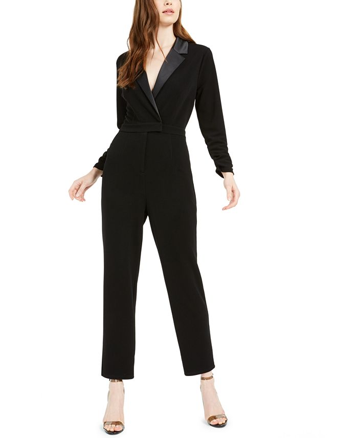 Bar III Tuxedo Jumpsuit, Created for Macy's - Macy's