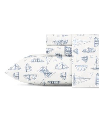 Nautica Whitewood Sail Cotton Percale Sheet Sets Bedding