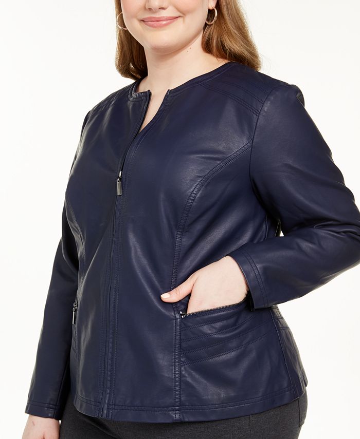 alfani faux leather jacket