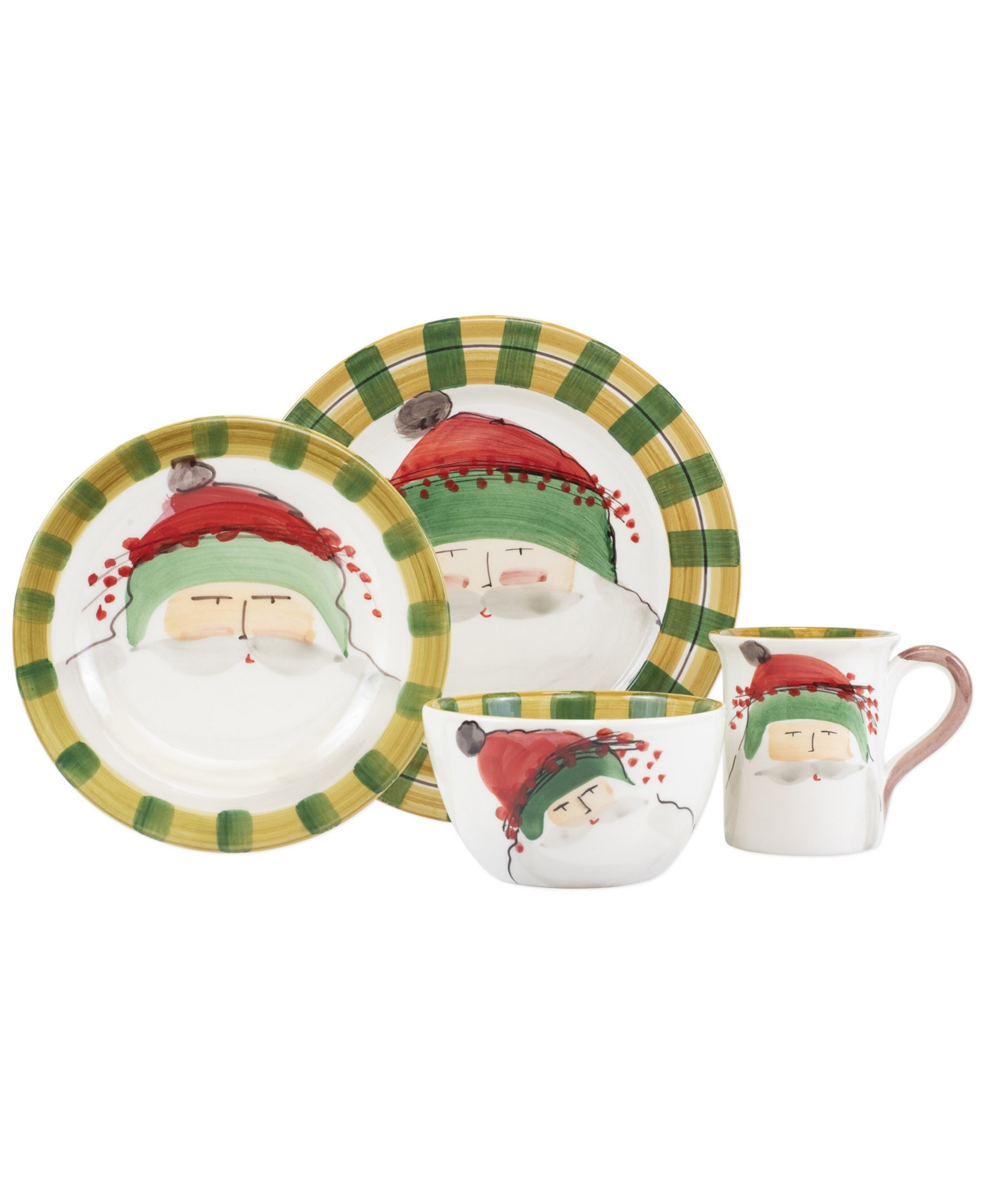 Old St. Nick Green Hat 4-Piece Place Setting - Green