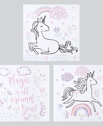 Trend Lab - Magical Unicorn Canvas Wall Art 3-Pack