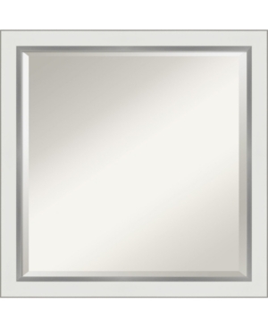 Amanti Art Eva Silver-tone Framed Bathroom Vanity Wall Mirror, 23.12" X 23.12" In White