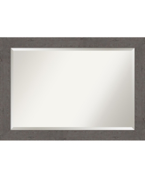 Amanti Art Rustic Plank Framed Bathroom Vanity Wall Mirror, 41.38" X 29.38" In Gray