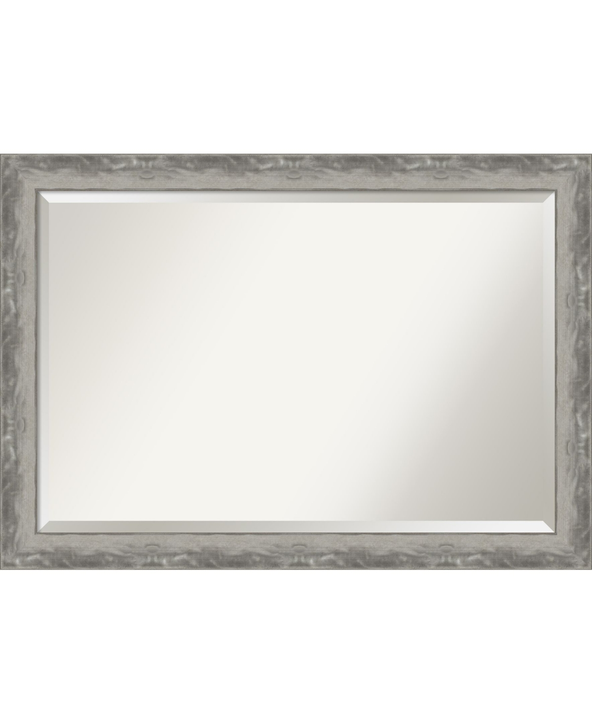 Waveline Silver-tone Framed Bathroom Vanity Wall Mirror, 40.38" x 28.38" - Silver