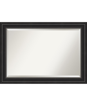 Amanti Art Ridge Framed Bathroom Vanity Wall Mirror, 41.75" X 29.75" In Black