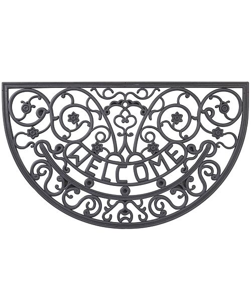 Envelor Half Round Wrought Iron Rubber Welcome Doormat 16 X 24