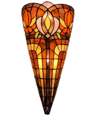 Amora Lighting Tiffany Style 2-light Wall Crowned Sconce - Macy's