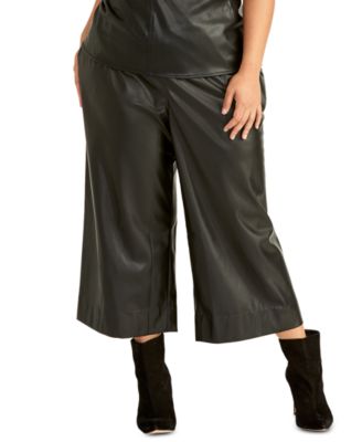 faux leather cropped pants