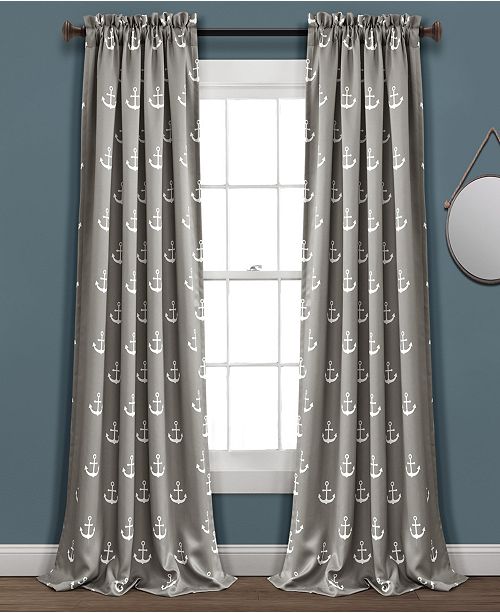 Lush Decor Anchor Print Curtain Sets Reviews Window Treatments Blinds Macy S
