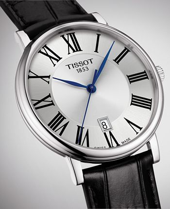 Tissot - Men's Swiss Carson Premium Black Leather Strap Watch 40mm