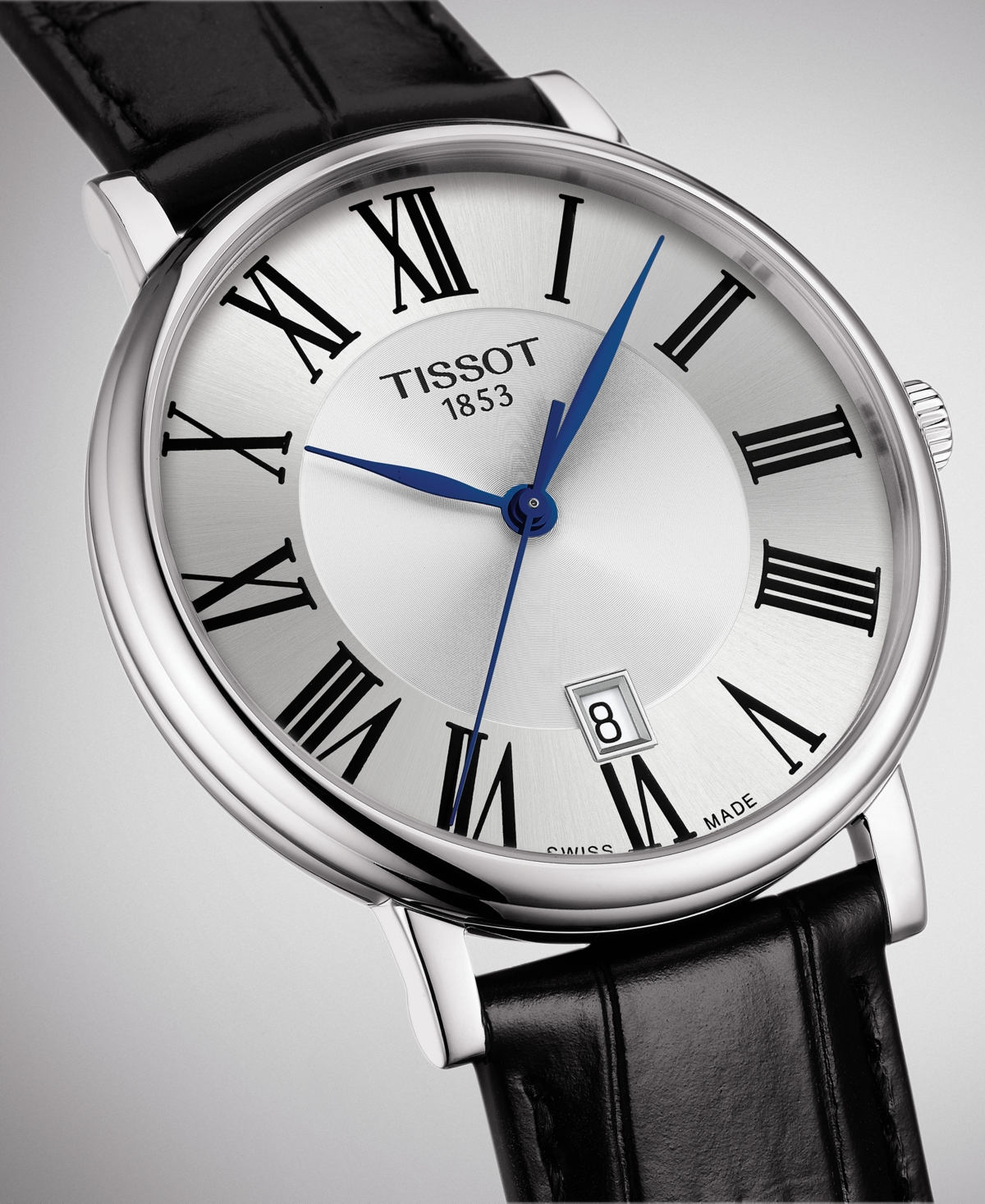 Shop Tissot Men's Swiss Carson Premium Black Leather Strap Watch 40mm