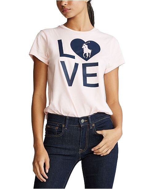 Polo Ralph Lauren Women S Pink Pony Graphic Jersey T Shirt