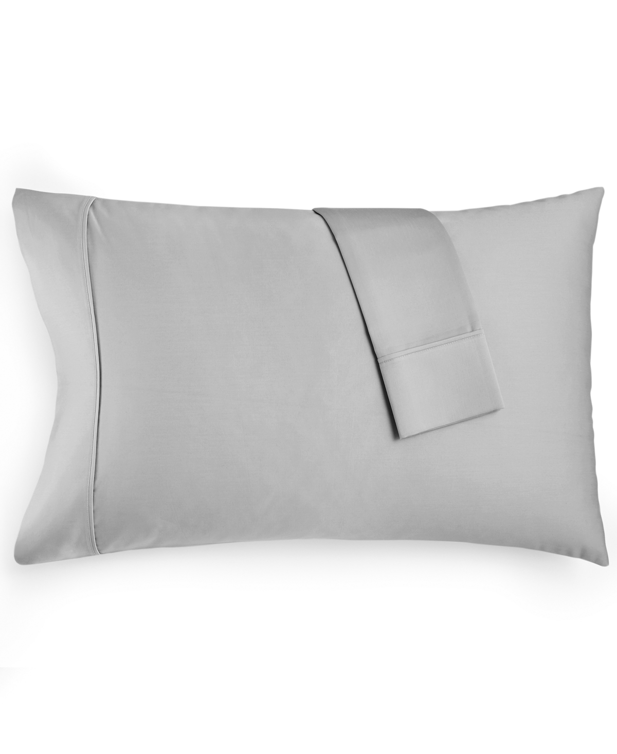 Aq Textiles Bergen House 100% Certified Egyptian Cotton 1000 Thread Count Pillowcase, Standard In Light Grey
