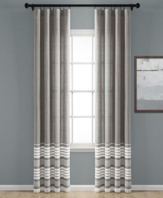 Lush Décor - Nantucket Yarn Dyed Cotton Tassel Fringe 40"x95" Window Panel Set