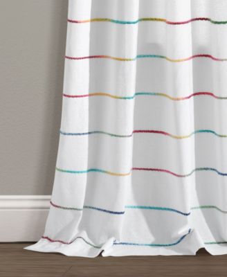 Lush Decor Ombre Stripe Yarn Dyed Cotton Window Curtain Panels- Drapes - Light Filtering Curtains for Living Room