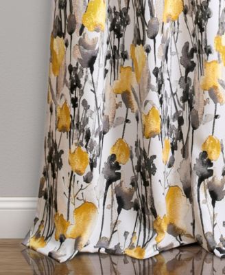 Lush Decor Zuri Flora Room Darkening Window Curtain Panels Pair 52"W x 95"L - Room Darkening Curtains for Bedroom - Floral Curtains