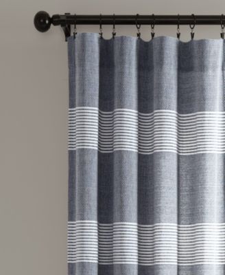 Lush Decor Tucker Stripe Yarn Dyed Cotton Knotted Tassel Window Curtain Panels
