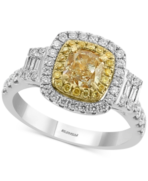 image of Effy Hematian Diamond Halo Ring (1-5/8 ct. t.w.) in 18k Gold & White Gold