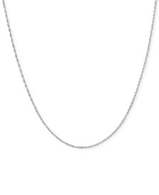 14k White Gold Necklace, 20" Light Rope Chain (1mm)