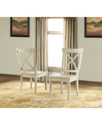 Furniture Aberdeen Off White X-Back Side Chair 6pc Set