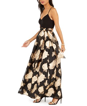 Eliza j metallic floral shop ball gown