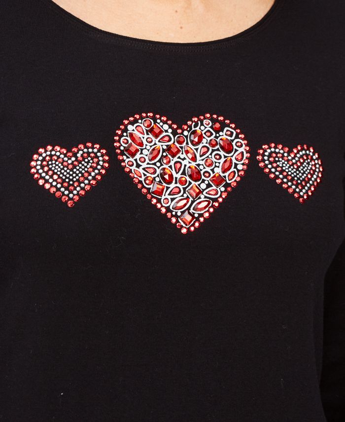 Karen Scott Cotton RhinestoneHeart Top, Created for Macy's Macy's
