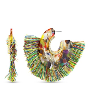 image of Catherine Malandrino Lucite Open Hoop Earring in Yellow Gold-tone Alloy