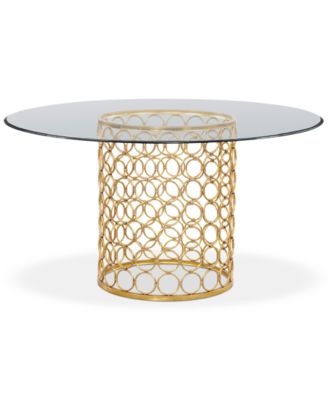 Furniture Carnaby 54" Glass Top Round Dining Table