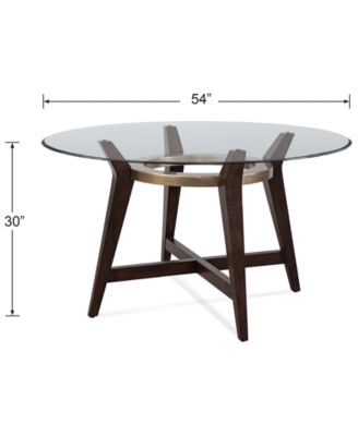 Furniture Elston 54" Glass Top Round Dining Table