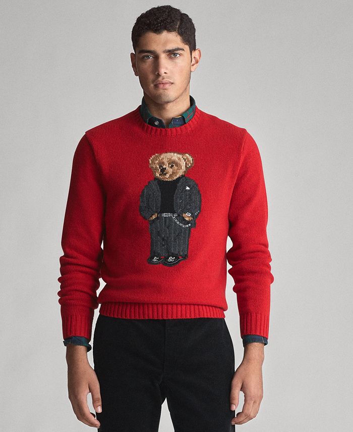 Polo Ralph Lauren Men's Suit Bear Wool Blend Sweater & Reviews - Sweaters -  Men - Macy's
