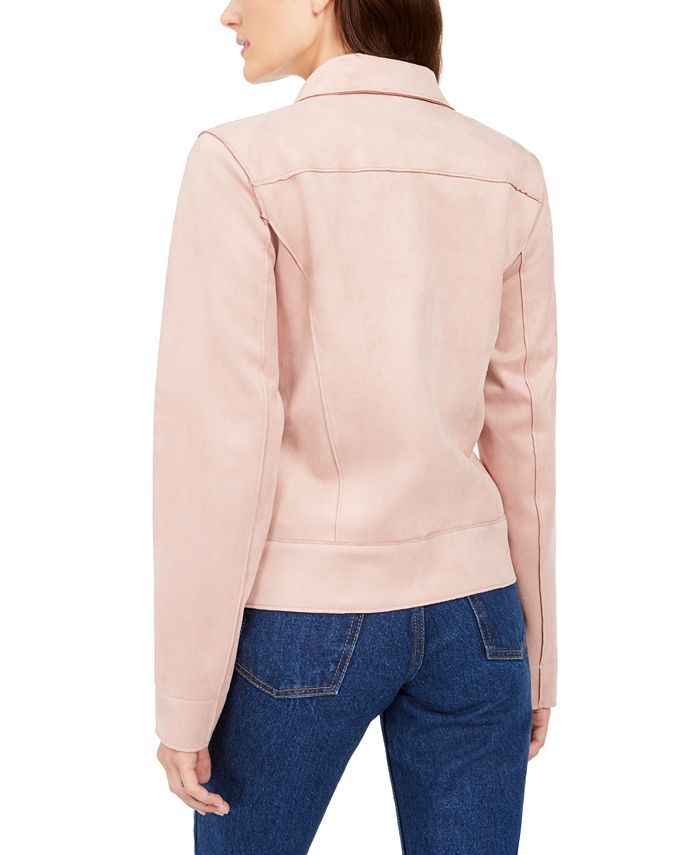 Calvin Klein Jeans Faux-Suede Moto Jacket - Macy's