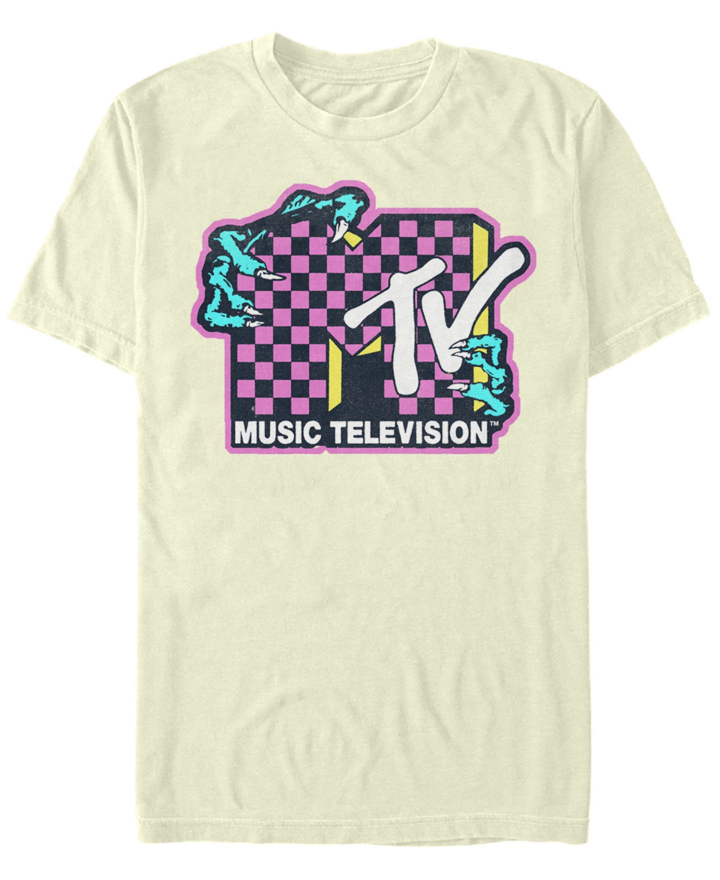 Мужская футболка Fifth Sun Mtv Music Television Creature Hands Logo Short Sleeve, цвет: Натуральный — фото 1