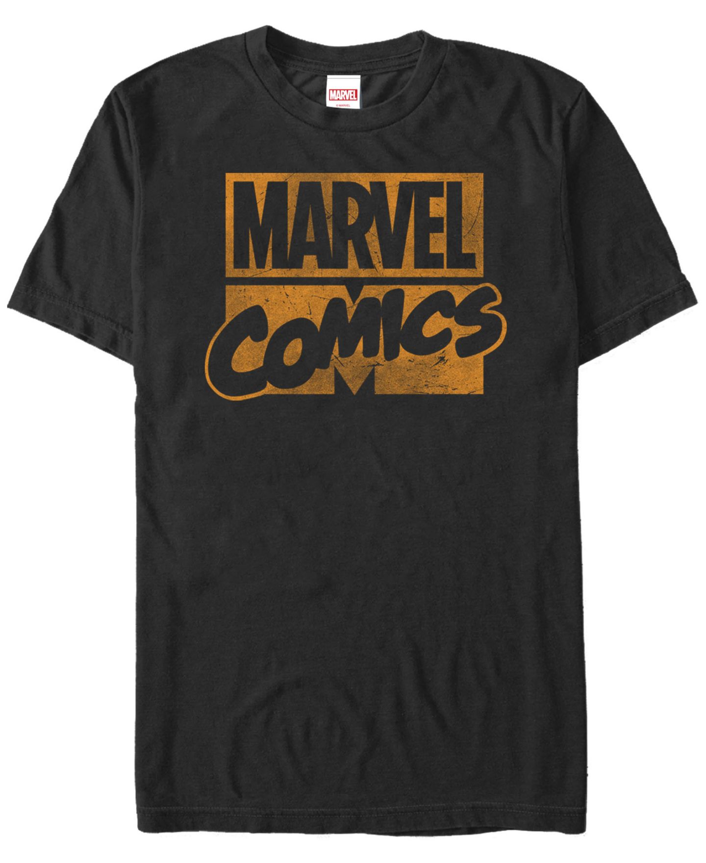 Мужская футболка Fifth Sun Marvel Comics Distressed Orange Logo Short Sleeve, цвет: Чёрный — фото 1