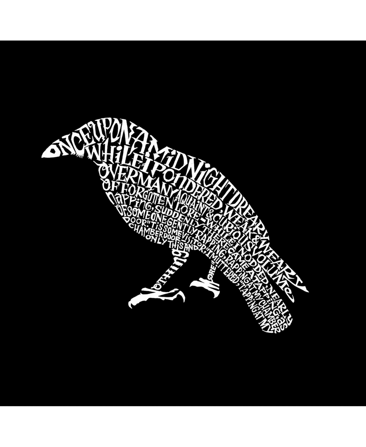 La Pop Art Women's Word Art V-Neck T-Shirt - Edgar Allen Poe's The Raven