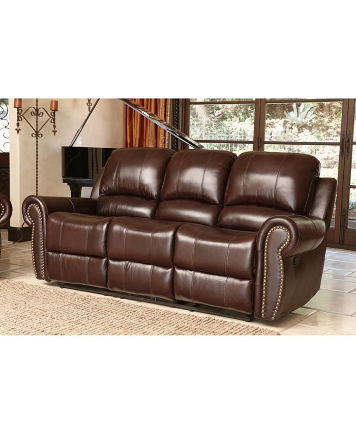Furniture Benson 84" Leather Recliner Sofa Macy's