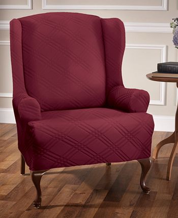 Pink wingback chair cover outlet