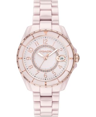 COACH Women's Preston Pink Ceramic Bracelet Watch 32mm - Macy's