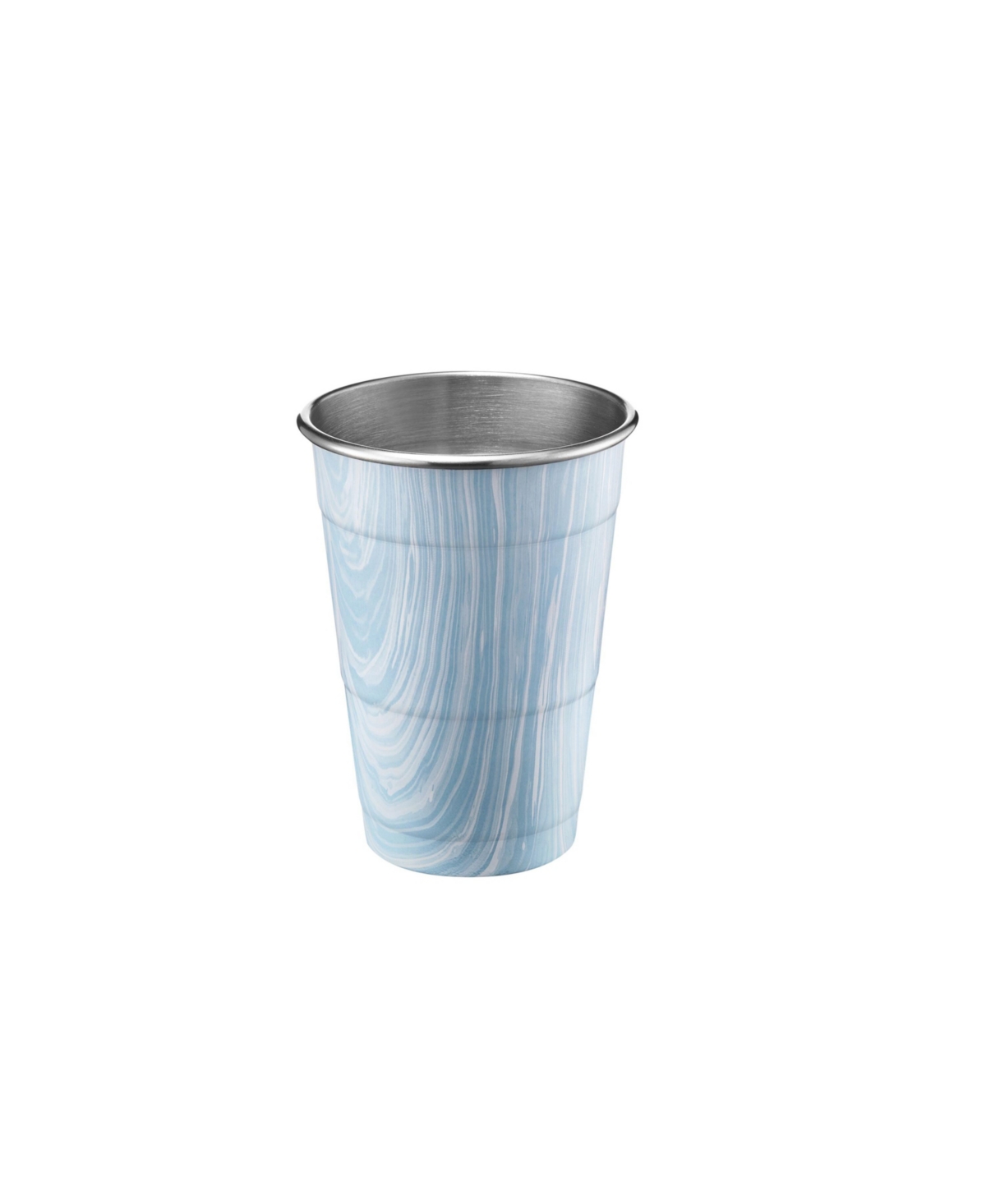 Thirstystone by Cambridge Navy and Light Blue Swirl 18 oz Party Cups - Set of 2 - Navy And Light Blue Swirl