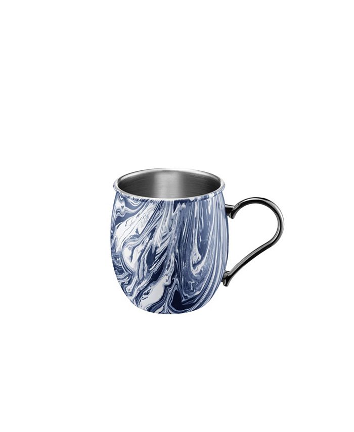 Cambridge - 2 Pack 20oz Navy and Light Blue Swirl Moscow Mule Mugs