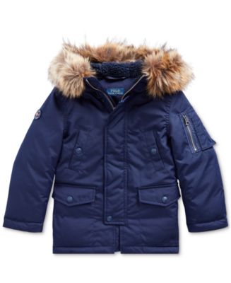 Polo Ralph Lauren Toddler Boys Faux Fur–Trim Down Parka - Macy's